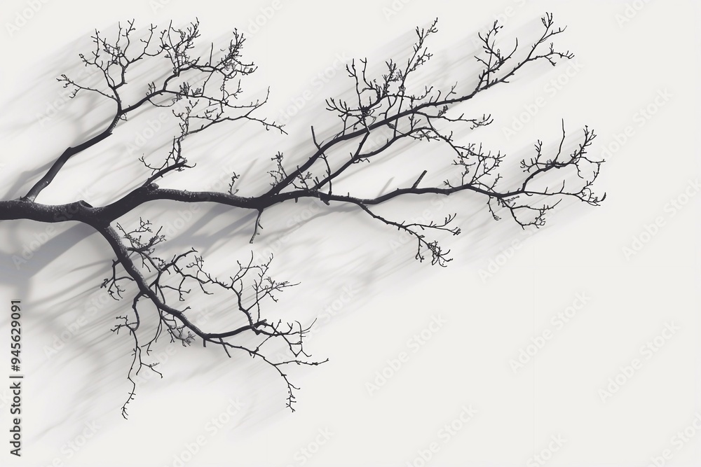 Obraz premium branch of a tree in whute background