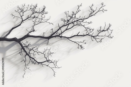 branch of a tree in whute background photo