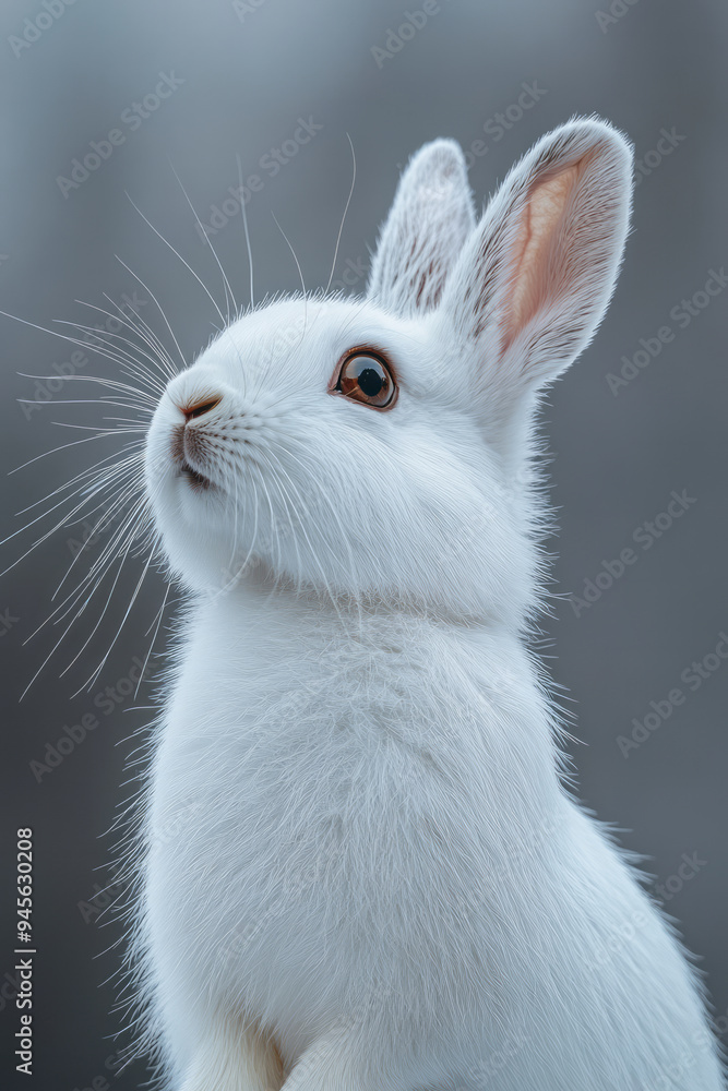 Obraz premium Rabbit on a white canvas,