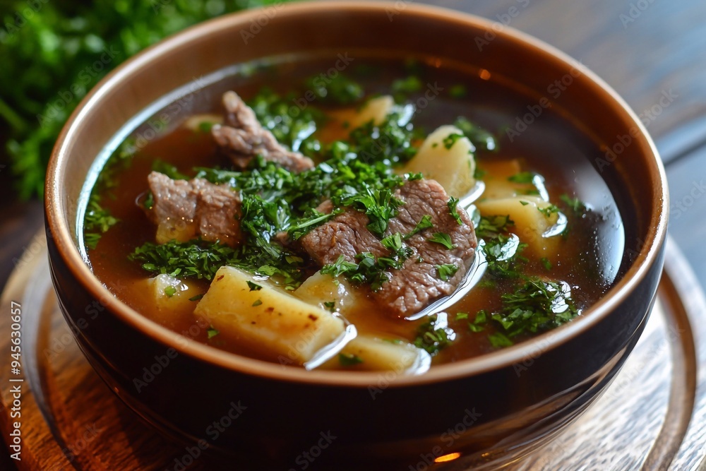 Strong beef broth with potatoes - Delicious Strong beef broth with potatoes - Delicious