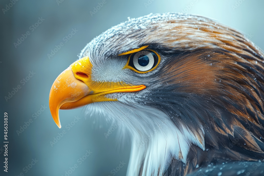 Naklejka premium Eagle on a white canvas,