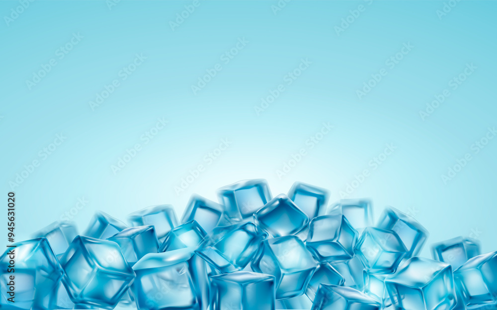 Ice cubes background in realistic style Ice cubes background in realistic style