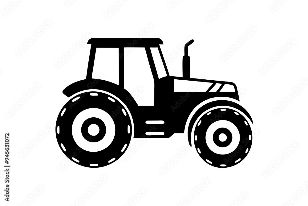 Tractor silhouette vector illustration isolated on a white background Tractor silhouette vector illustration isolated on a white background
