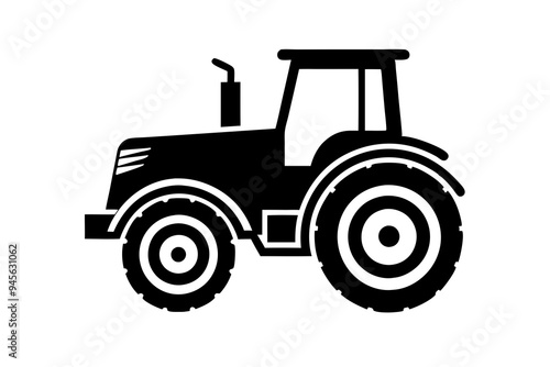 Tractor silhouette vector illustration isolated on a white background
