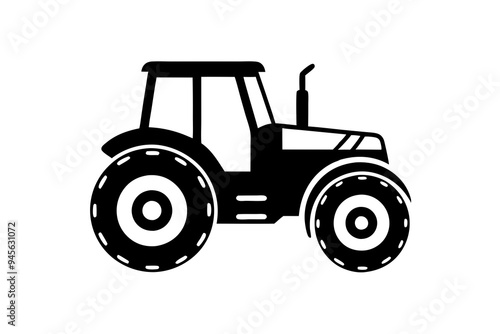 Tractor silhouette vector illustration isolated on a white background