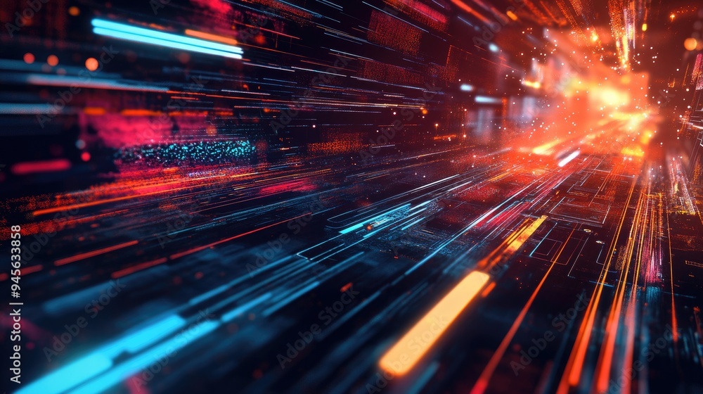 Abstract digital technology background 2D illustration Abstract digital technology background 2D illustration