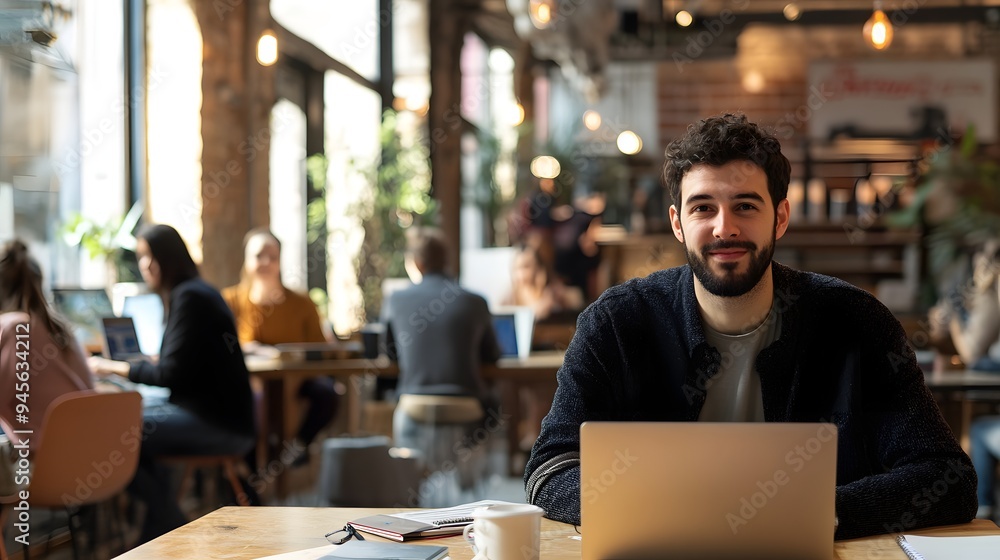 remote working. photo of a remote worker in a s. Remote working. a remote work setup in a small, cozy corner of a living room, with plants and a cup o remote working. photo of a remote worker in a s. Remote working. a remote work setup in a small, cozy corner of a living room, with plants and a cup o