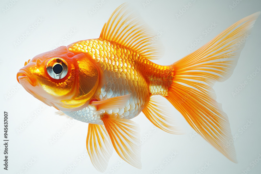 Goldfish on a white canvas, Goldfish on a white canvas,