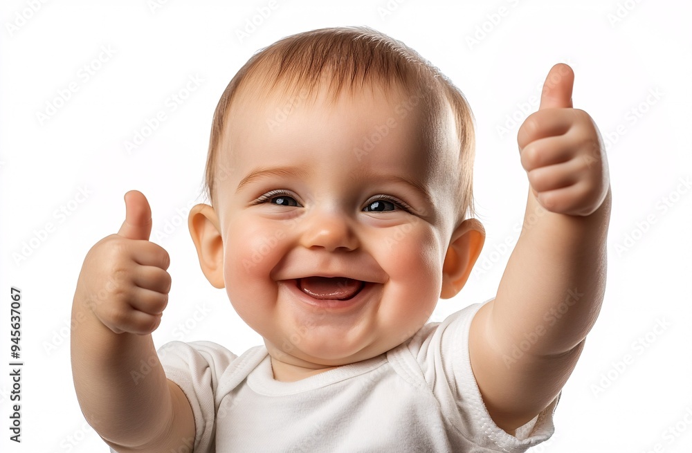 Young child smiling and giving a thumbs-up gesture, against a bright background, expressing happiness and joy Young child smiling and giving a thumbs-up gesture, against a bright background, expressing happiness and joy