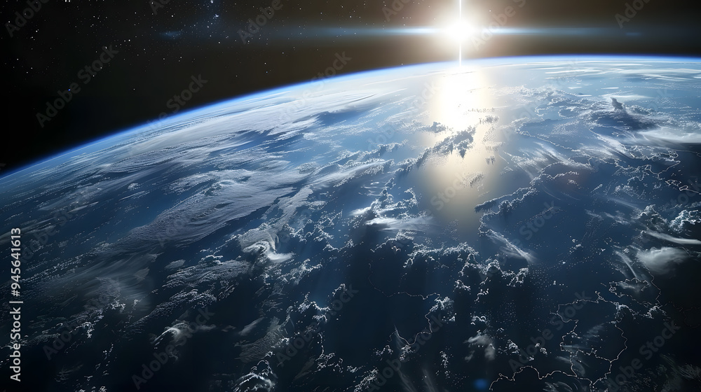 Fototapeta premium The surface of planet Earth in deep space.