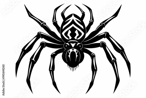 Spider silhouette vector art illustration