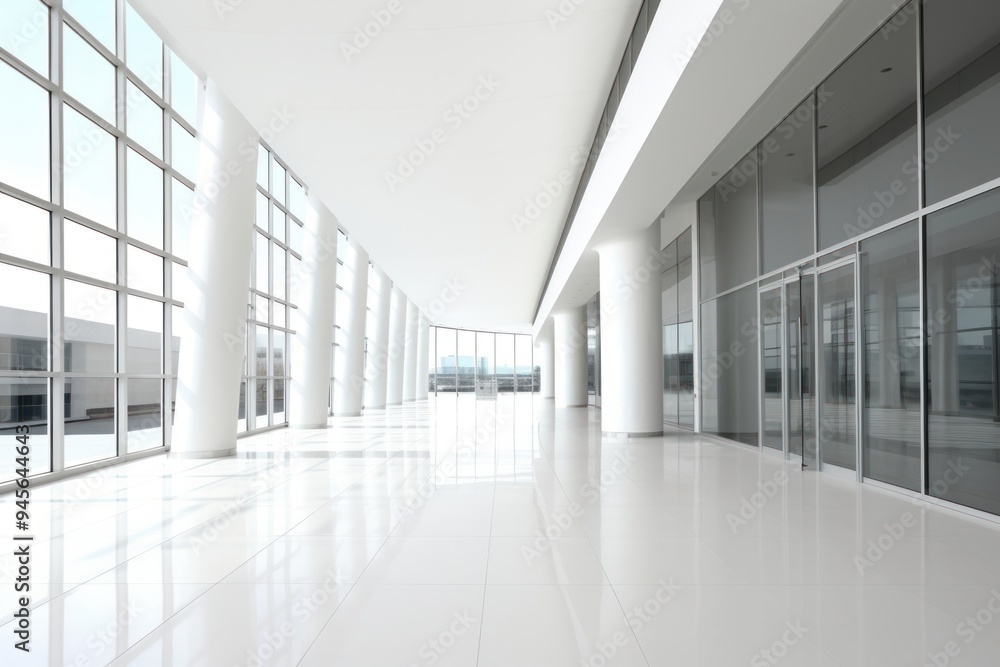 Obraz premium Architecture building corridor floor.