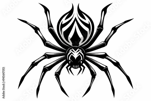 Spider silhouette vector art illustration