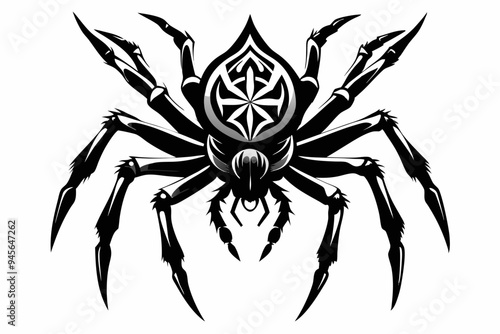 Spider silhouette vector art illustration