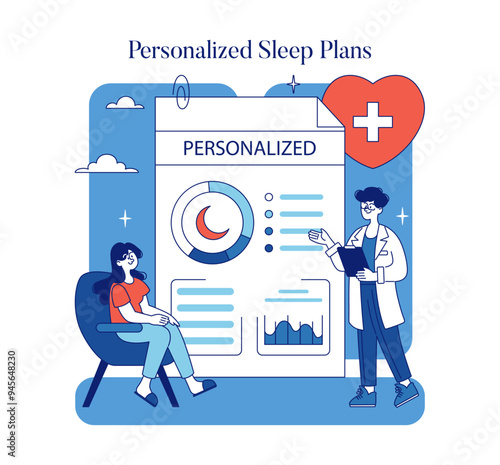 Nighttime Wellness. Flat Vector Illustration