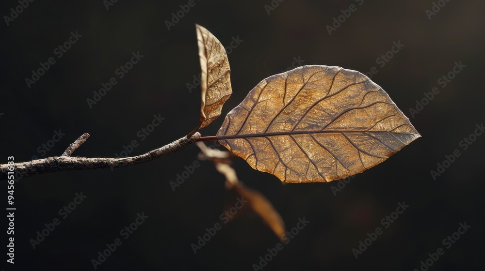 Yellow leaves on a black background Yellow leaves on a black background