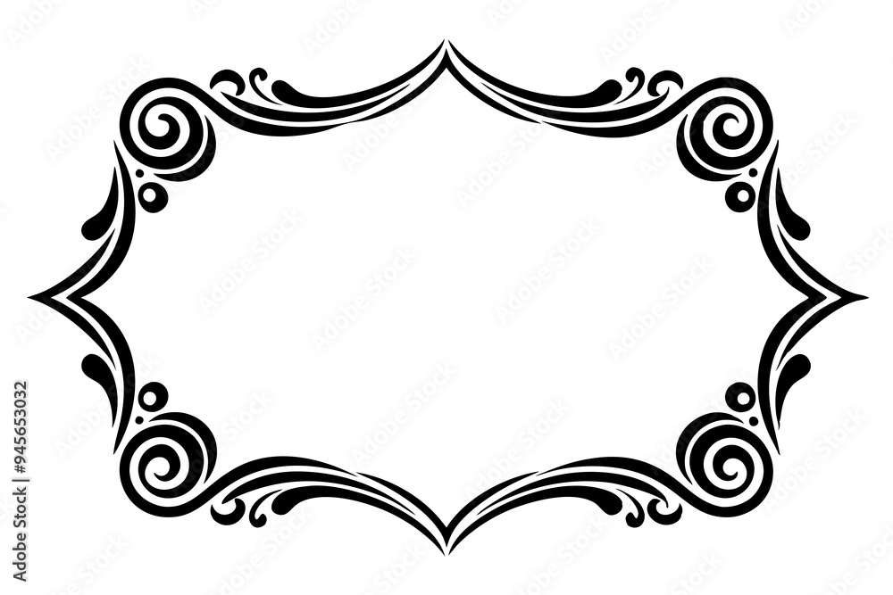 Modern Vector Corner Pattern Border Frames - Black Silhouette Line Art Design for Logos . Modern Vector Corner Pattern Border Frames - Black Silhouette Line Art Design for Logos .