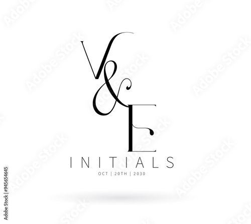 VE Letter Brand Logo, V&E Brand logo, VE Monogram Wedding logo, abstract logo design	