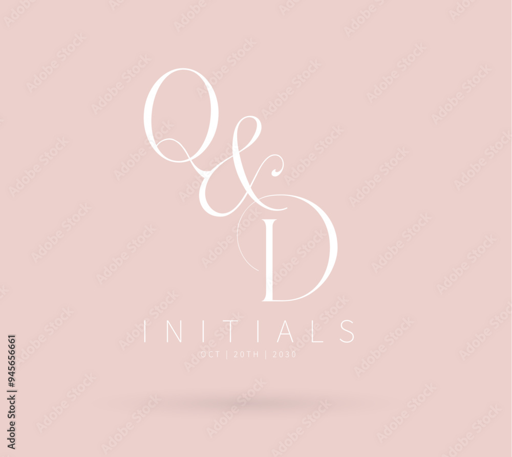 QD Typography Initial Letter Brand Logo, QD brand logo, QD Monogram Wedding logo QD Typography Initial Letter Brand Logo, QD brand logo, QD Monogram Wedding logo
