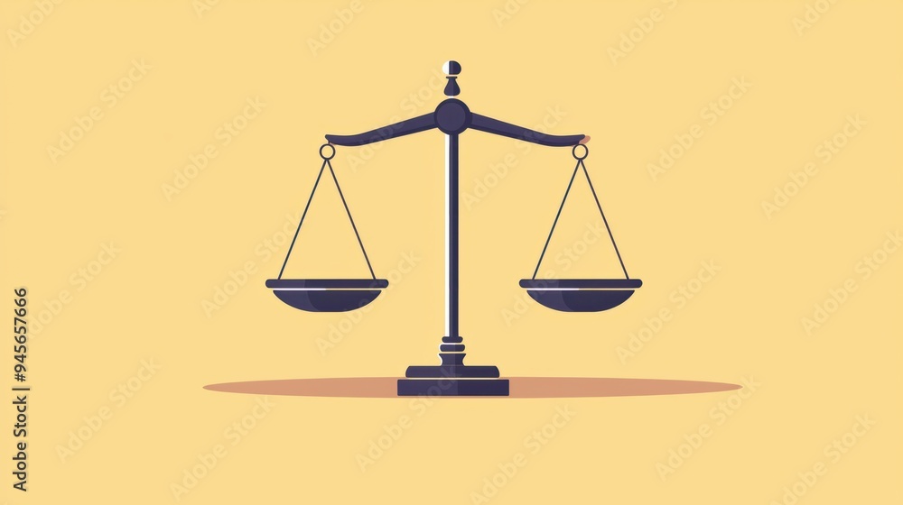 Balance in Justice - Scales of Justice with Equal Weights Flat Design Illustration Symbolizing Fairness and Equality Balance in Justice - Scales of Justice with Equal Weights Flat Design Illustration Symbolizing Fairness and Equality