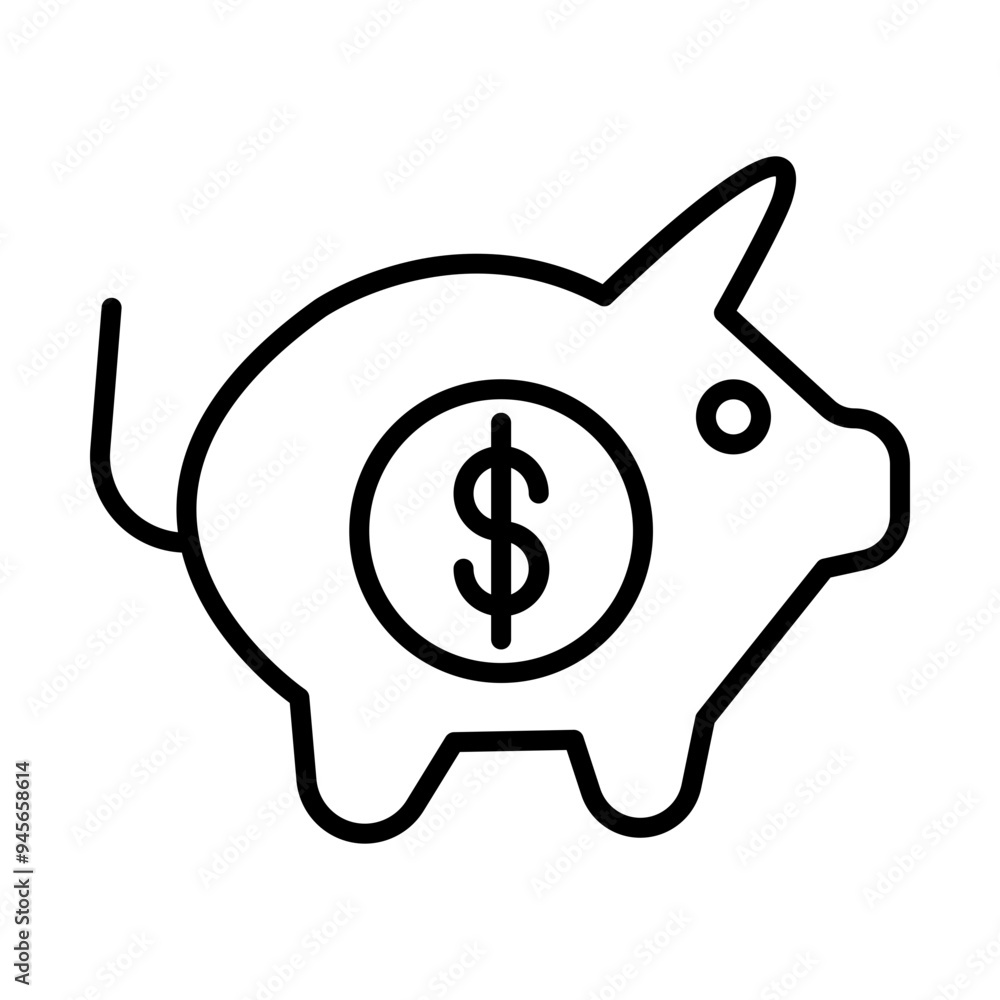 Piggy Bank line icon