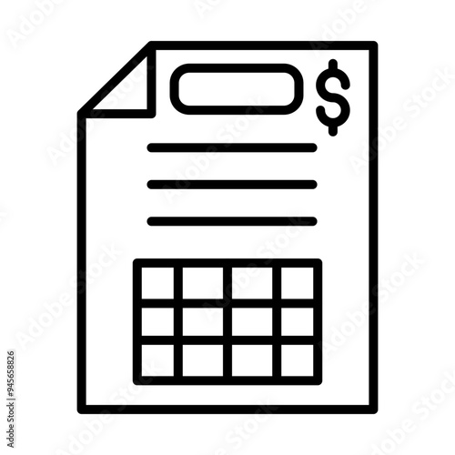 Bank Statement line icon