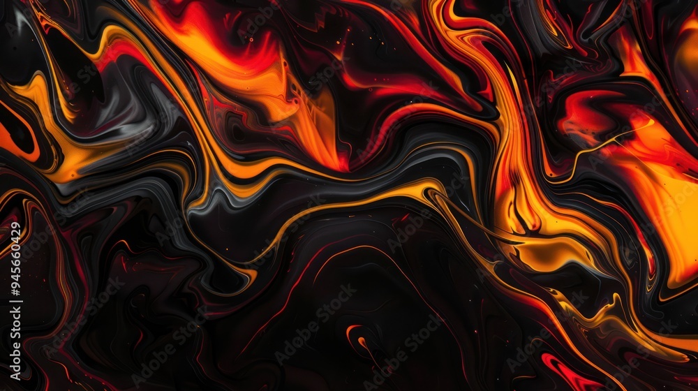 Obraz premium Abstract Swirling Pattern of Red, Orange, and Black