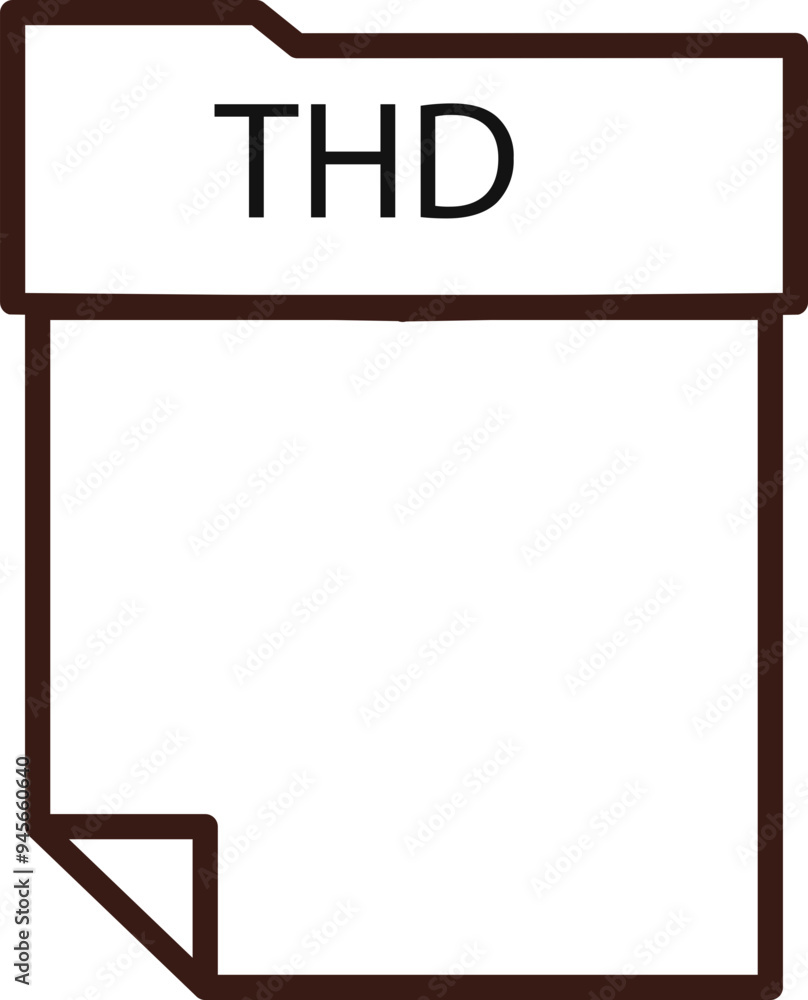 THD File format minimal icon with thick outline THD File format minimal icon with thick outline