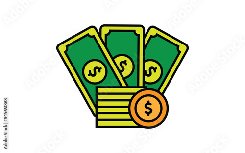 Money vector icon design clipart eps