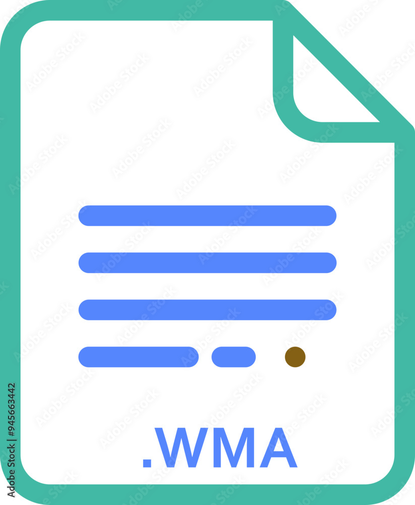 WMA inside fill icon with minimal lines and rectangle