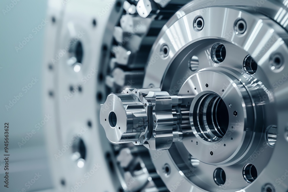 Highresolution image of a precisionengineered machine part Highresolution image of a precisionengineered machine part