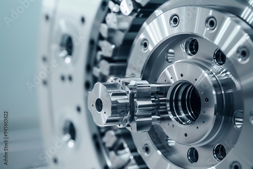 Highresolution image of a precisionengineered machine part