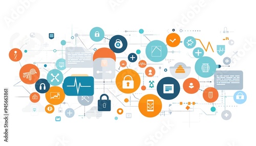 An abstract representation of cybersecurity in healthcare