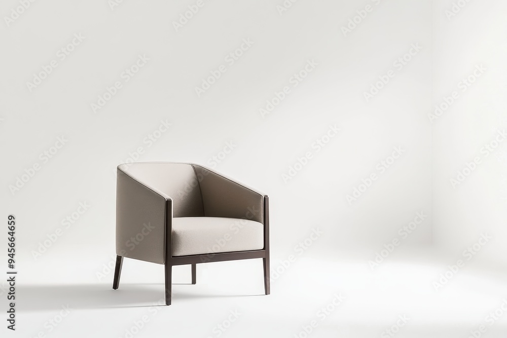 A minimalist armchair in a light setting, designed for comfort and style. A minimalist armchair in a light setting, designed for comfort and style.