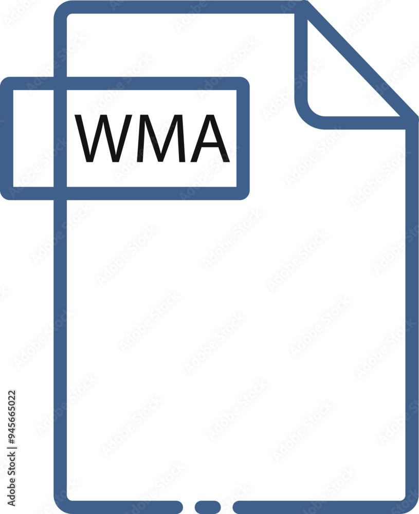 WMA File format minimal icon with black outline WMA File format minimal icon with black outline
