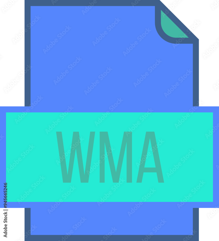 WMA File icon fill and outline crisp corners WMA File icon fill and outline crisp corners