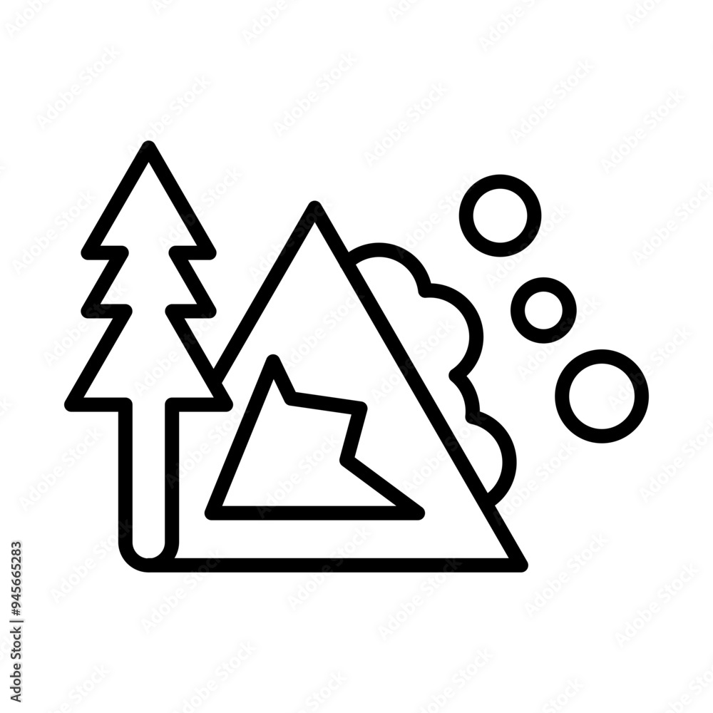 Avalanche Warning line icon Avalanche Warning line icon