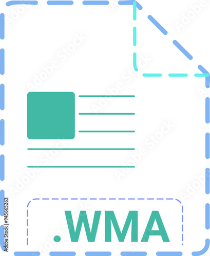 WMA File icon deep rounded outline