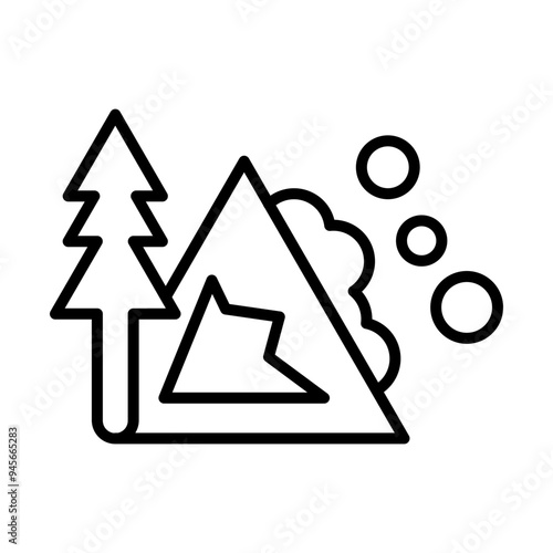 Avalanche Warning line icon