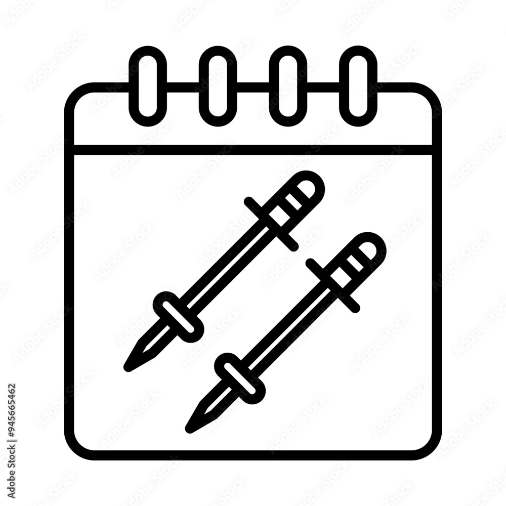Ski Calendar line icon Ski Calendar line icon