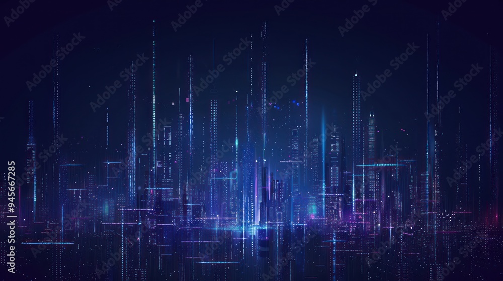 Futuristic Cityscape with Glowing Lights Futuristic Cityscape with Glowing Lights