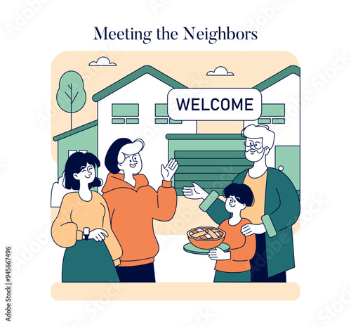Moving Out. Flat Vector Illustration