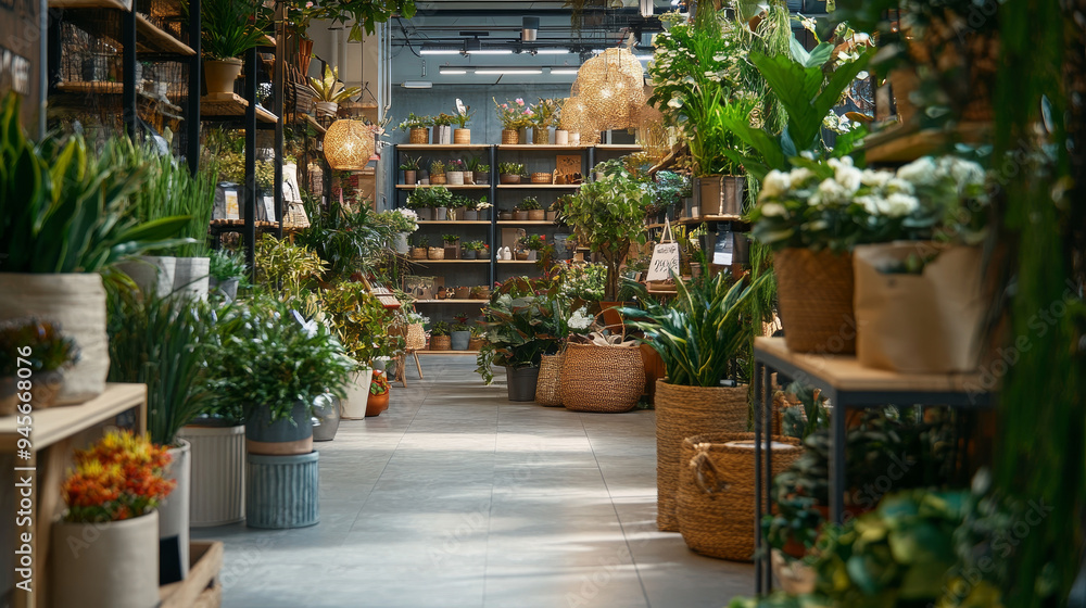 A range of flower pots of different sizes, shapes, and materials (ceramic, terracotta, metal, and glass) are displayed. They come in various colors and patterns, some with intricate design A range of flower pots of different sizes, shapes, and materials (ceramic, terracotta, metal, and glass) are displayed. They come in various colors and patterns, some with intricate design