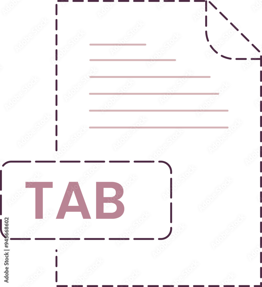 TAB icon black rounded dashed outline