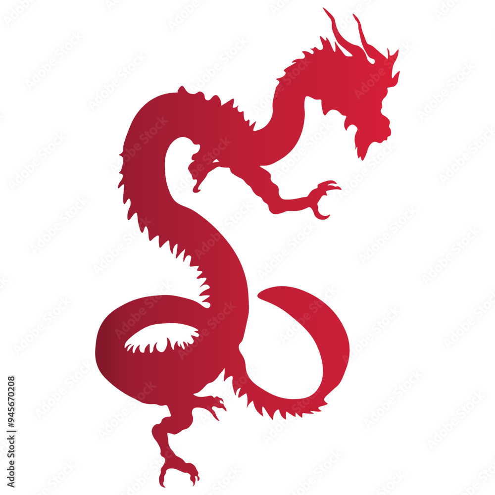 Red Chinese Dragon Silhouette for Happy Chinese New Year Symbol. Vector Illustration Design Red Chinese Dragon Silhouette for Happy Chinese New Year Symbol. Vector Illustration Design