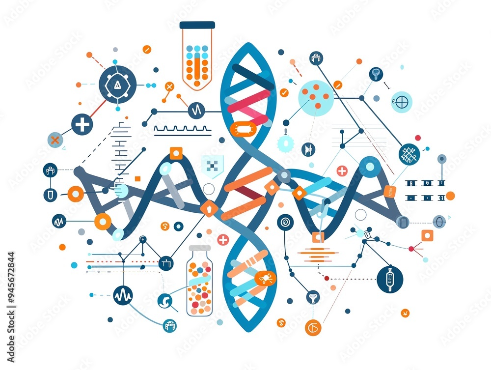 An abstract representation of DNA sequencing An abstract representation of DNA sequencing