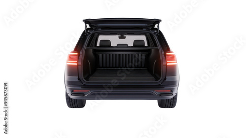 A black car with a black trunk