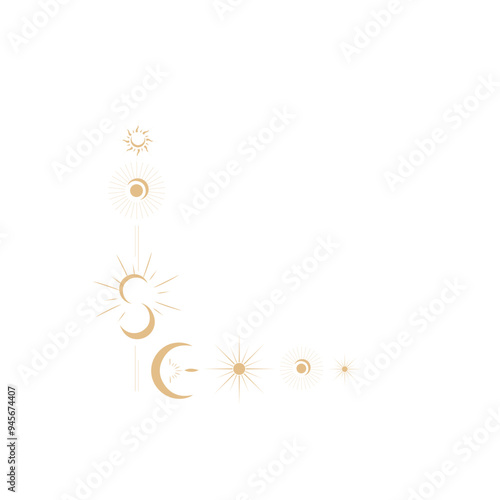 Gold moon celestial Frame