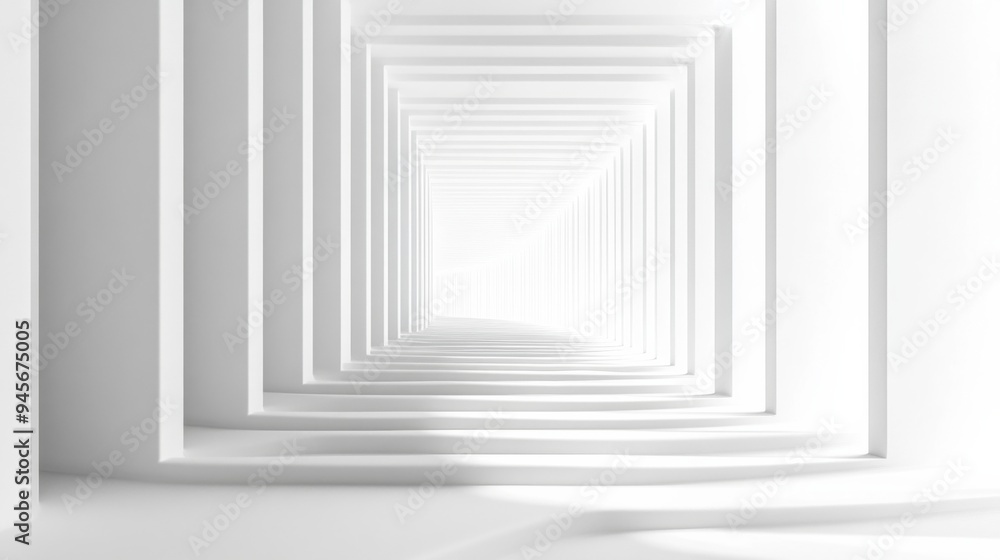 Abstract White Geometric Corridor Abstract White Geometric Corridor