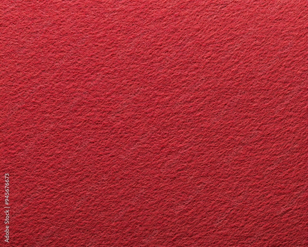 Fototapeta premium Vibrant red felt fabric texture, close-up of soft fibrous material surface